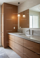 Modern Bathroom with Dual Sinks and Pendant Lighting