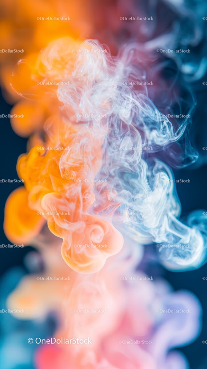 Abstract Colorful Smoke Clouds with Dynamic Swirling Patterns