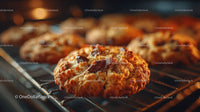 Freshly Baked Chocolate Chip Cookies on Cooling Rack