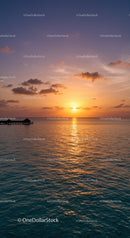 Beautiful Sunset Over Calm Ocean with Vibrant Sky