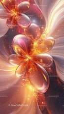 Abstract Colorful Bubble Explosion with Glowing Particles