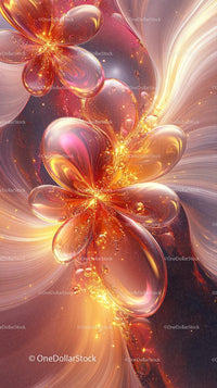 Abstract Colorful Bubble Explosion with Glowing Particles
