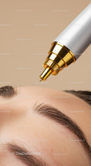 Close-Up of Facial Dermal Therapy with Gold-Traced Serum Applicator