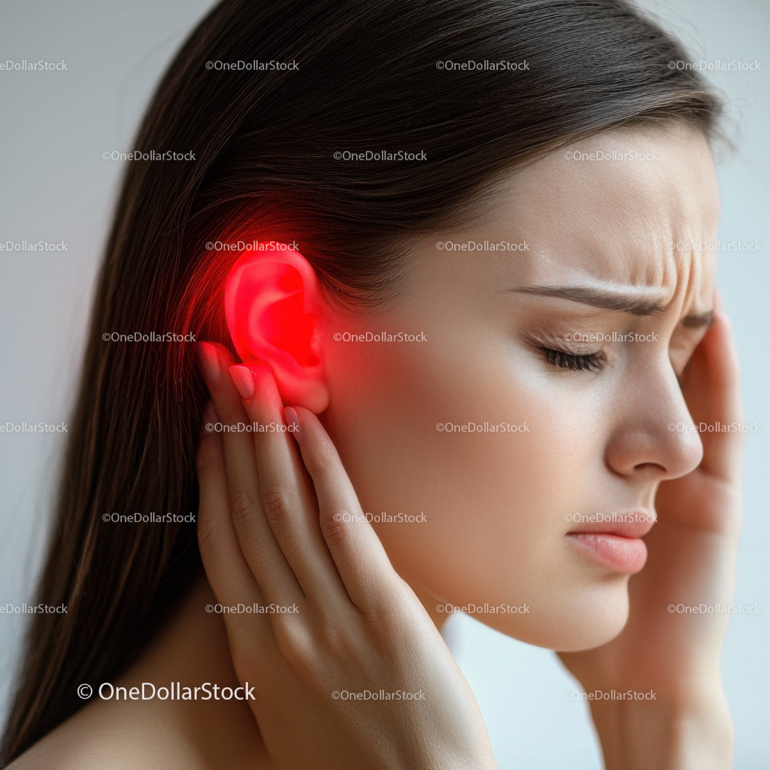 Young Woman Experiencing Ear Pain and Discomfort