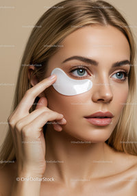 Young Woman Applying Eye Mask for Skin Rejuvenation