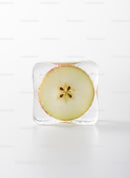 Fresh Apple Slice Frozen Inside Clear Ice Cube