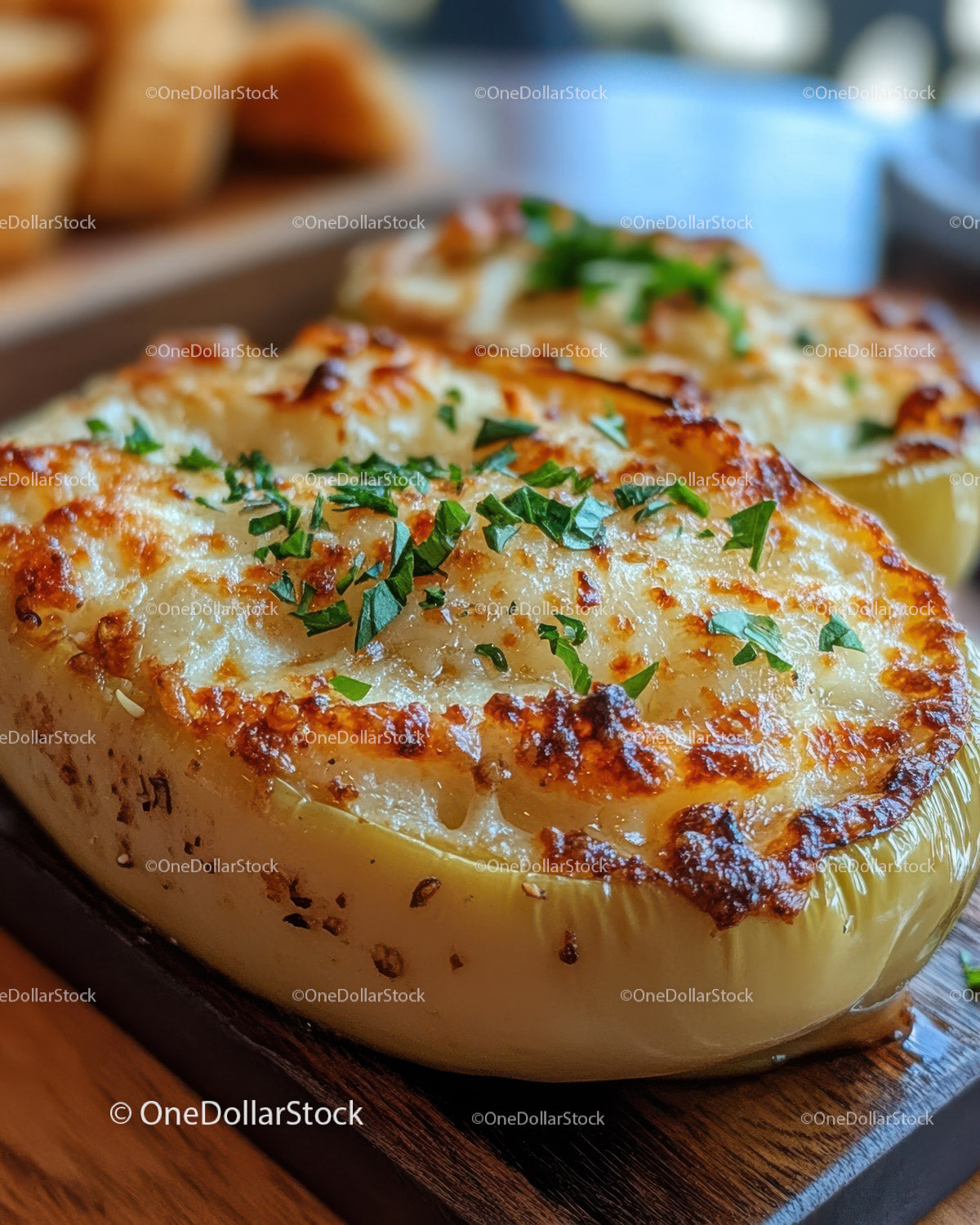 Cheesy Baked Potato with Chives and Crispy Top