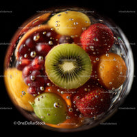 Colorful Fruit Cocktail with Strawberries Kiwi and Citrus Slices