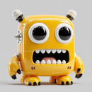 Futuristic Toy Robot with Large Eyes and Bunny Ears for Kids
