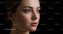 Elegant Close-Up Portrait of a Beautiful Young Woman with Hazel Eyes