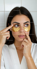 Young Woman Applying Under-Eye Patches for Skin Rejuvenation