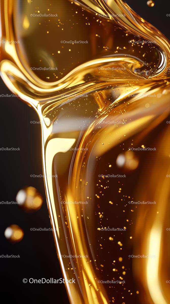 Luxurious Gold Liquid Flow Abstract Art for Elegant Design