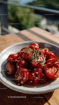 Delicious Cherry Tomato Toast with Fresh Herbs in Outdoor Setting