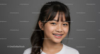 Smiling Girl with Braces Portrait with Bright Expression