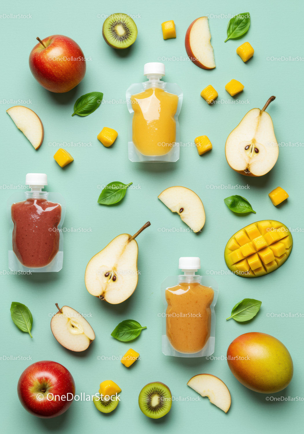 Fresh Fruit Purees in Pouches with Sliced Seasonal Fruits