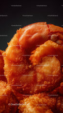Crispy Fried Chicken Wing Close-Up on Black Background