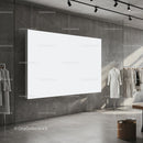 Minimalist fashion boutique interior with blank display