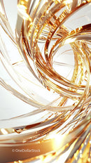 Elegant Gold and Silver Curved Metallic Sculpture for Modern Interiors