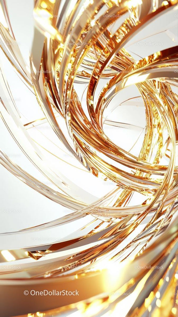 Elegant Gold and Silver Curved Metallic Sculpture for Modern Interiors