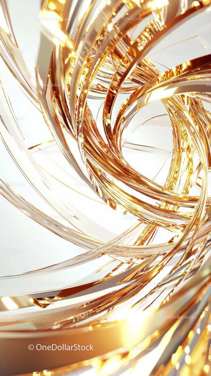 Elegant Gold and Silver Curved Metallic Sculpture for Modern Interiors