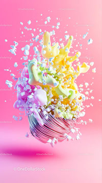 Vibrant Color Splash of Paint with Dynamic Abstract Art