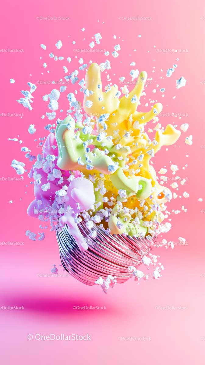 Vibrant Color Splash of Paint with Dynamic Abstract Art