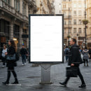 Blank urban billboard in busy city street scene JPG Mockup Image preview