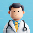 Friendly Doctor Figurine with Stethoscope for Healthcare Professionals
