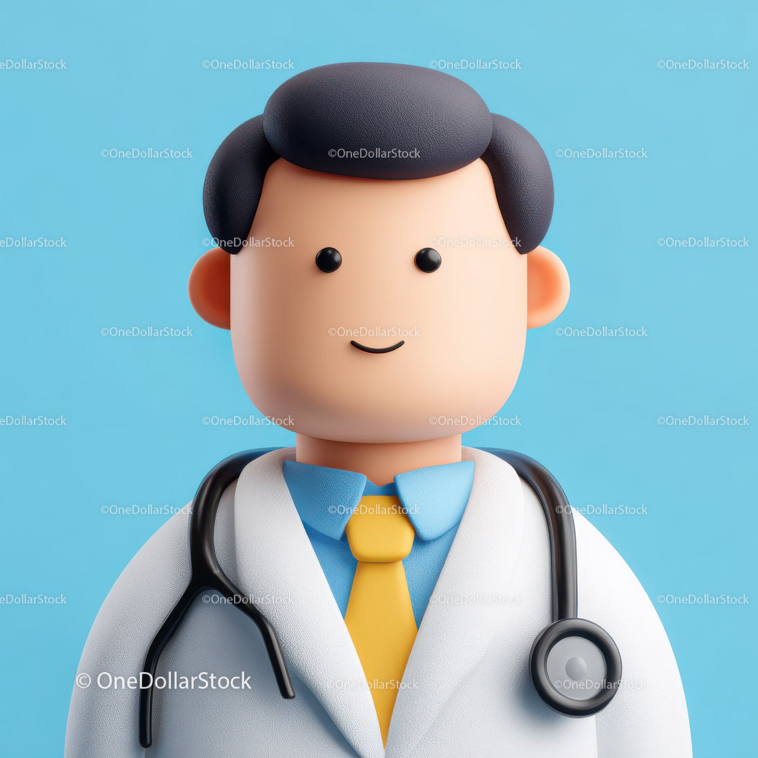 Friendly Doctor Figurine with Stethoscope for Healthcare Professionals