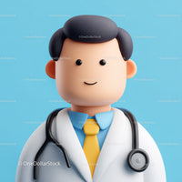 Friendly Doctor Figurine with Stethoscope for Healthcare Professionals
