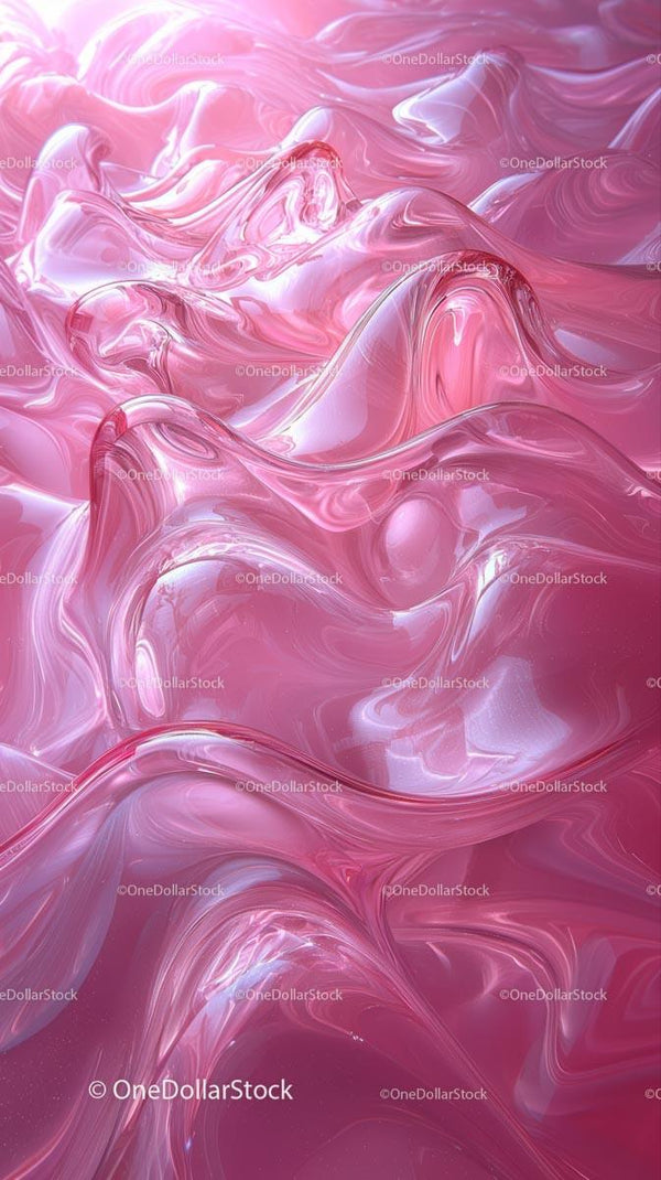 Vibrant Pink Abstract Fluid Art With Glossy Liquid Swirls