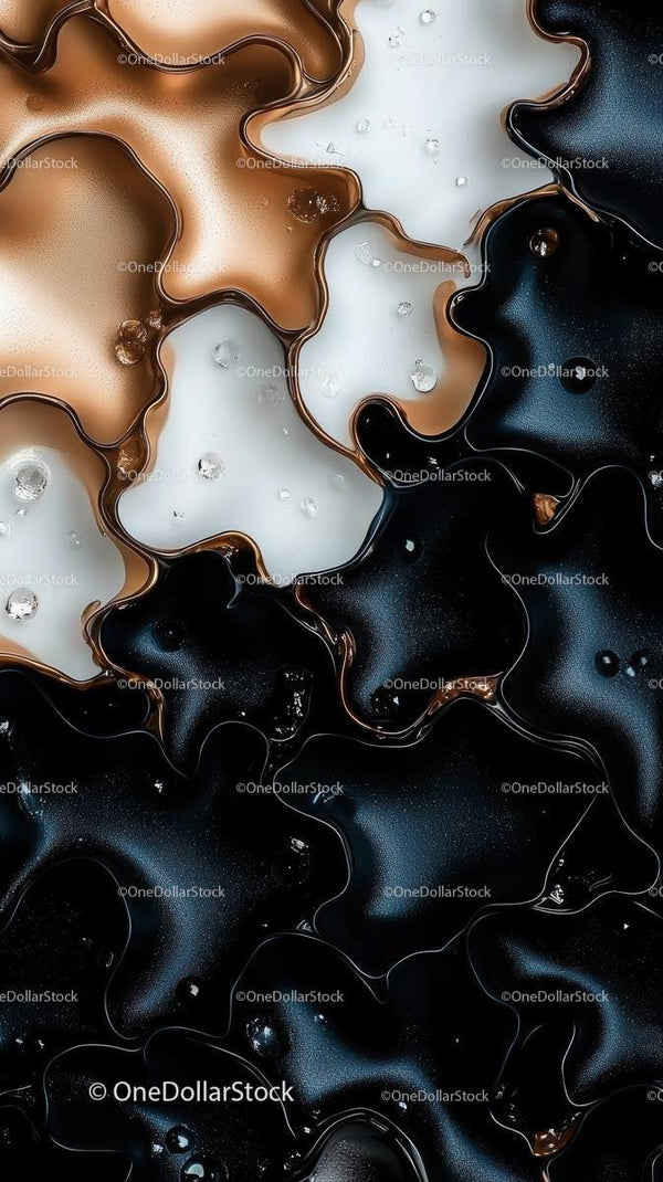 Close-up of Melted Chocolate and Coffee Swirls for Food and Beverage Advertising