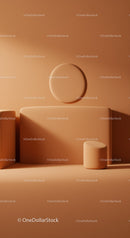 Modern Abstract Geometric Composition with Beige and Soft Lighting