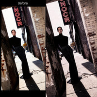 Before and after Pensiveness LUT Pack effect