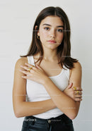 Elegant Young Woman Portrait with Natural Makeup and Jewelry