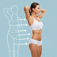 Athletic Woman Doing Fitness Workout in Sportswear on Light Blue Background