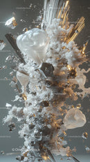 Abstract Metallic Explosion with Dynamic Motion and Splash Effect
