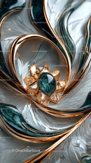 Abstract Metallic Sculpture with Luxurious Gold and Silver Finishes