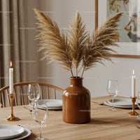 Elegant Dried Pampas Grass in Stylish Modern Dining Room