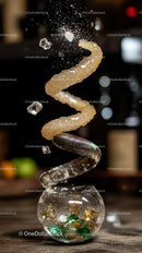 Decorative Sugar Spiral with Crystals and Colorful Candies