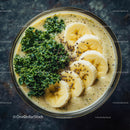 Banana Slices with Kale and Chia Seeds in a Creamy Smoothie Bowl