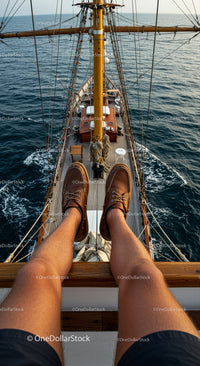 Relaxing on a Tall Ship with Stunning Ocean Views