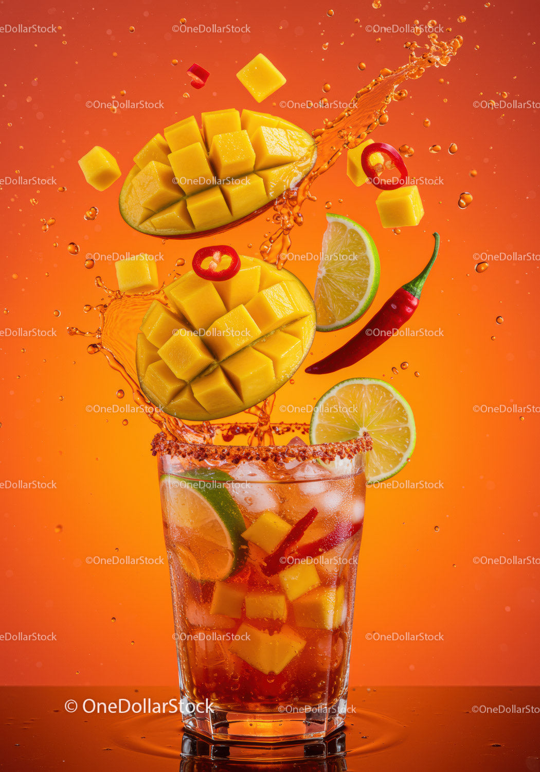 Orzeźwiający koktajl z mango i chili z dodatkiem limonki
