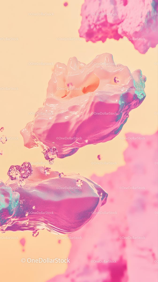 Pink Liquid Splash Abstract Artistic Background