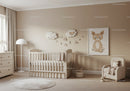 Cute Nursery Room with Cloud and Teddy Bear Wall Decor and Child Furniture
