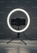Ring Light with Smartphone on Tripod for Professional Photography