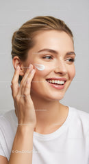 Young Woman Applying Moisturizer for Healthy Glowing Skin