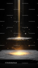 Futuristic Space Energy Beam with Glowing Particles and Cosmic Effects