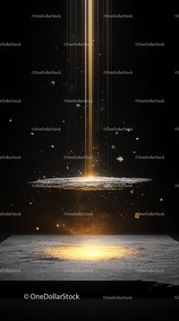 Futuristic Space Energy Beam with Glowing Particles and Cosmic Effects
