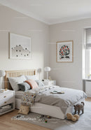 Bright Contemporary Bedroom with Children's Decor and Wall Art